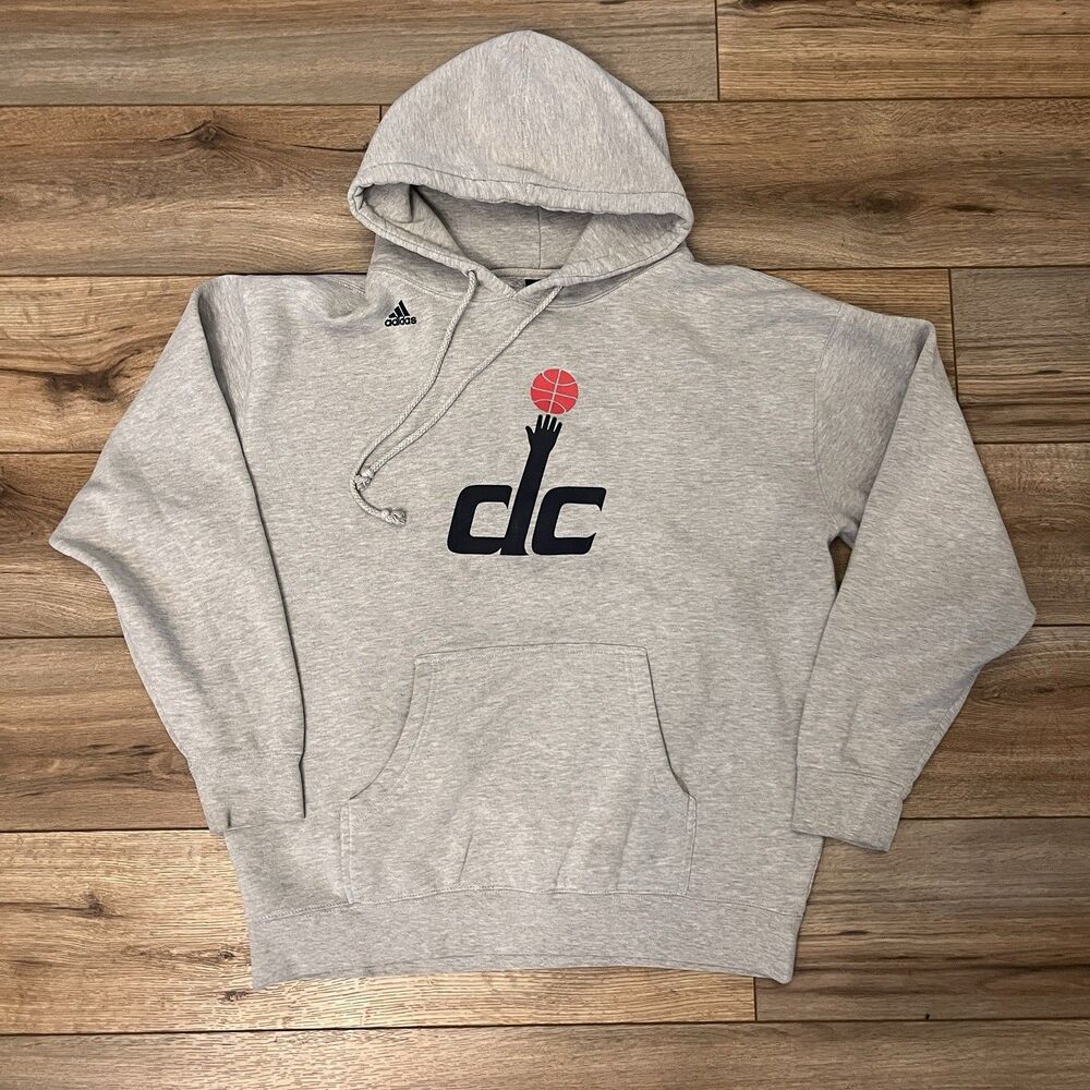 Adidas Washington Wizards John Wall #2 NBA DC Hoodie Pullover Gray Men's L